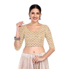 FINESTFIT Women's Traditional Printed Readymade Saree Blouse with Long Sleeves.6614 