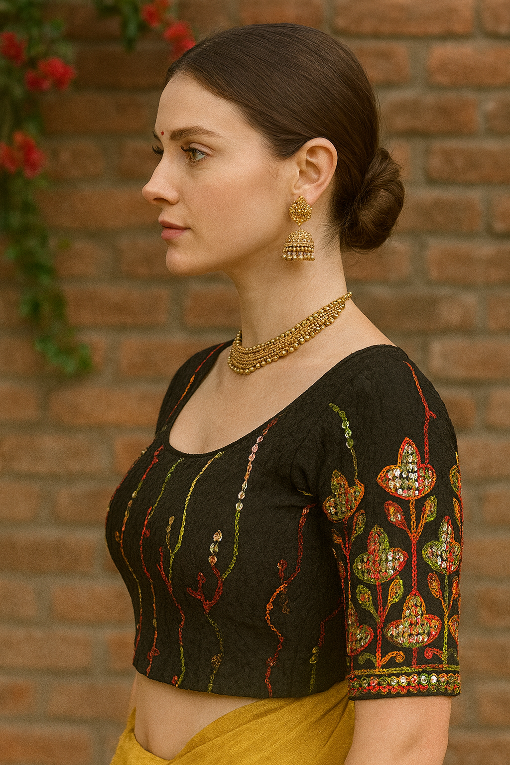 FinestFit Stay on Trend Embroidered Cotton Blend Blouse D.34062 - FINESTFIT