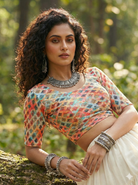 Stay On Trend: Latest Fashion Readymade Blouses for Women,round neckline,elbow sleeves.20062 - FINESTFIT