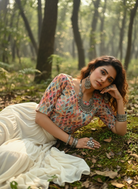 Stay On Trend: Latest Fashion Readymade Blouses for Women,round neckline,elbow sleeves.20062 - FINESTFIT