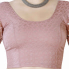 Stay On Trend: Latest Fashion Readymade Blouses for Women,round neckline ,abala organza balloon sleeves with scallop style cut-out hem adorned with swarovski and beads.36006