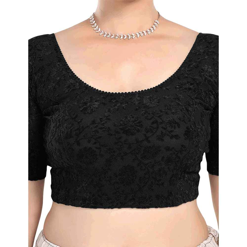 Stay On Trend Latest Fashion Blouses for Women,Round Neck with Elbow Sleeves.7111