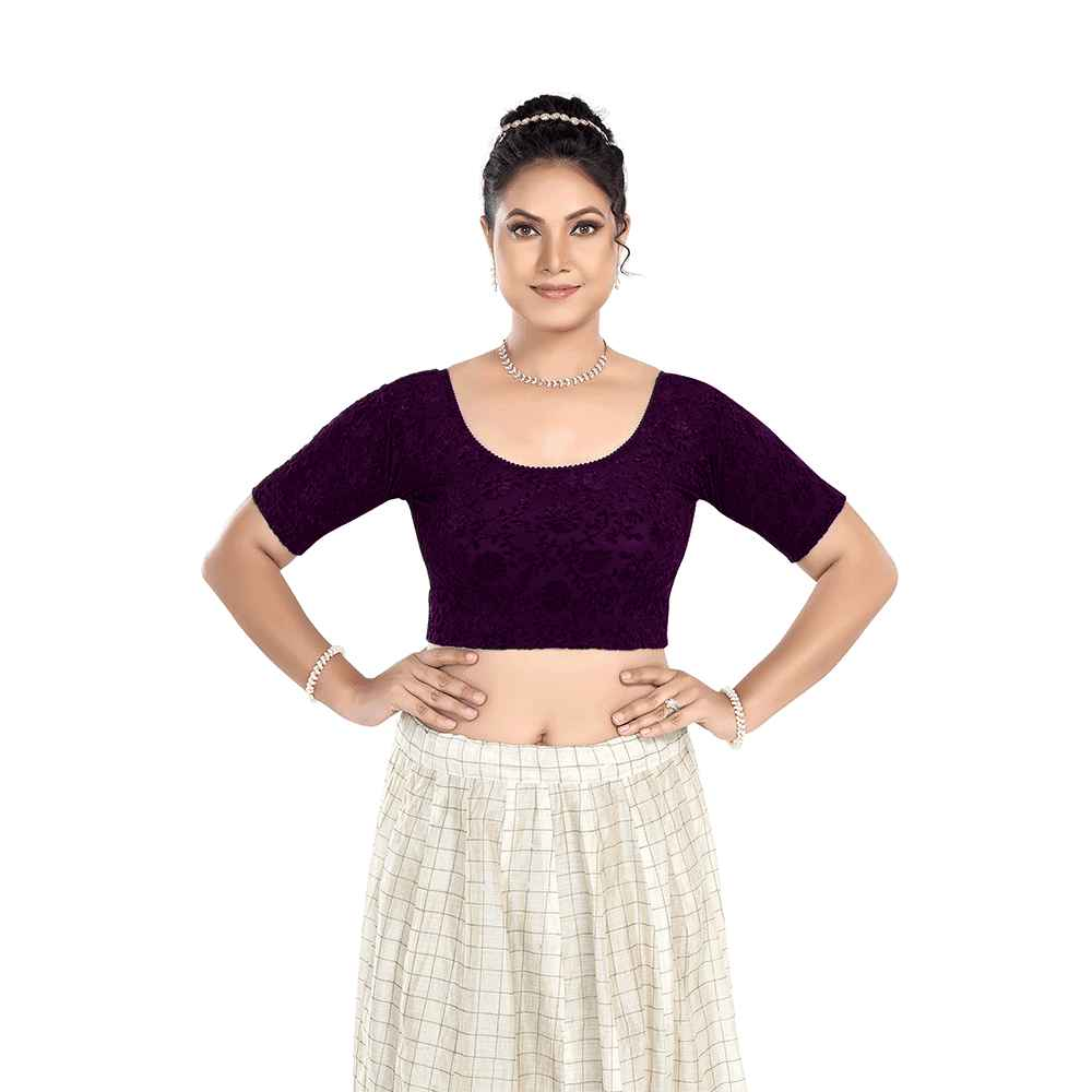 Stay On Trend Latest Fashion Blouses for Women,Round Neck with Elbow Sleeves.7111