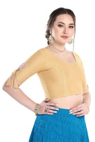 Stay On Trend Latest Fashion Readymade Blouses for Women,Round Neckline with latkan Keyhole Cut-Out Sleeves.4515 
