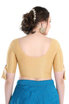 Stay On Trend Latest Fashion Readymade Blouses for Women,Round Neckline with latkan Keyhole Cut-Out Sleeves.4515 