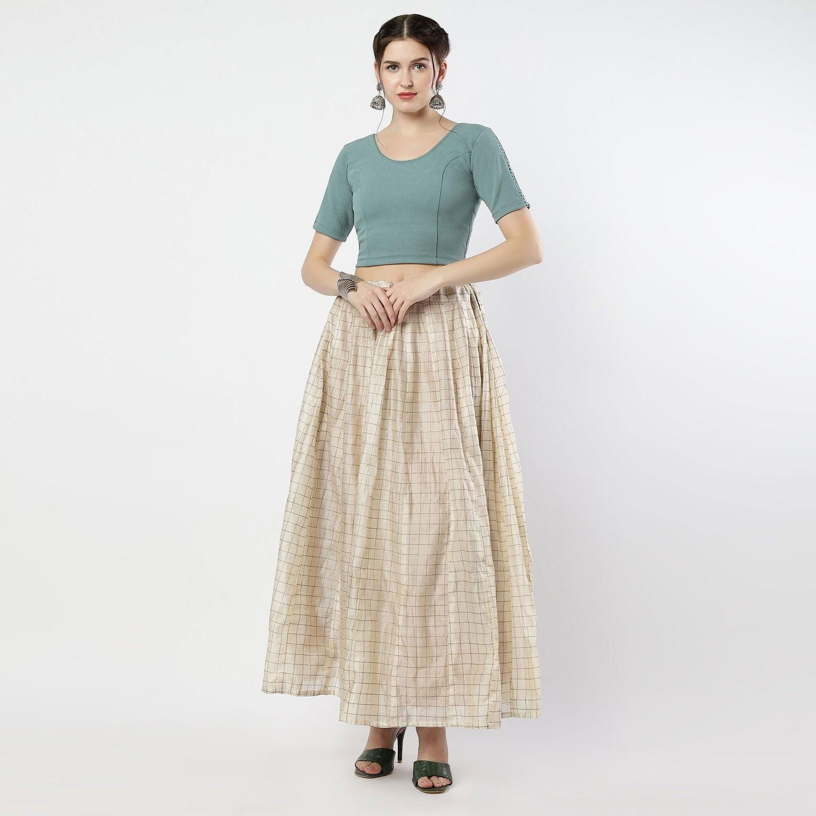 Stay On Trend: Latest Fashion Readymade Blouses for Women,round neckline ,adorned with hand dyed crochet lace on sleeves.32008 