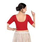 Stay On Trend: Latest Fashion Readymade Blouses for Women,round neckline,elbow  sleeves.6960 