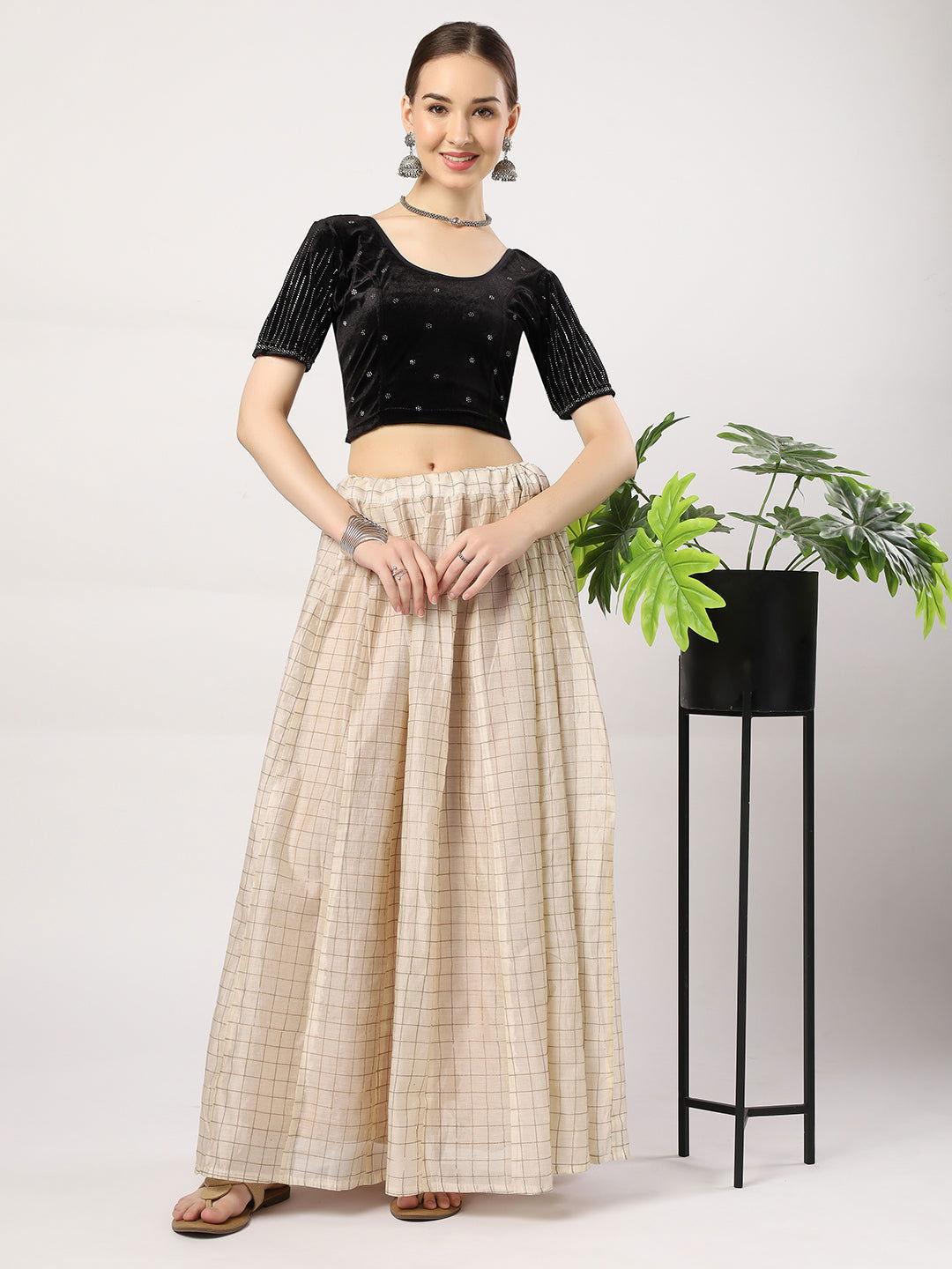 Stay On Trend: Latest Fashion Readymade Blouses for Women,round neckline,elbow sleeves covered all over in swarovski stones in designs.16045 