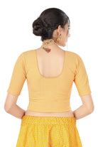 Stay On Trend: Latest Fashion Readymade Blouses for Women,round neckline,front hook closure & elbow  sleeves.11020 