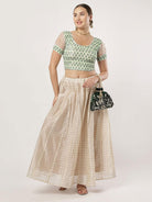 Stay On Trend: Latest Fashion Readymade Blouses for Women,round neckline in digitally printed fabric,white organza balloon sleeves.20070 