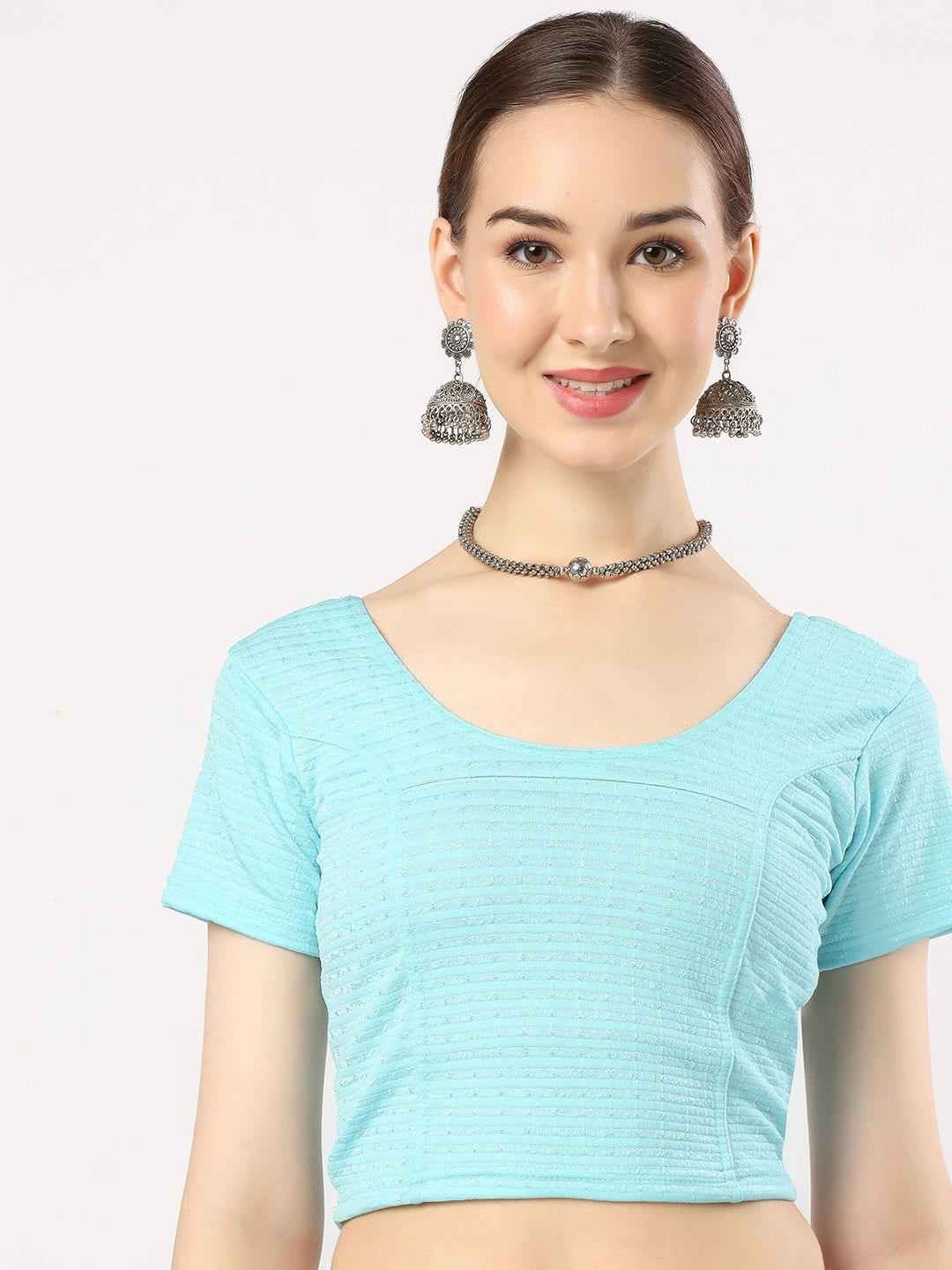 Stay On Trend with Finestfit Readymade Cap Sleeves Blouse for Women, Round Neckline 1502