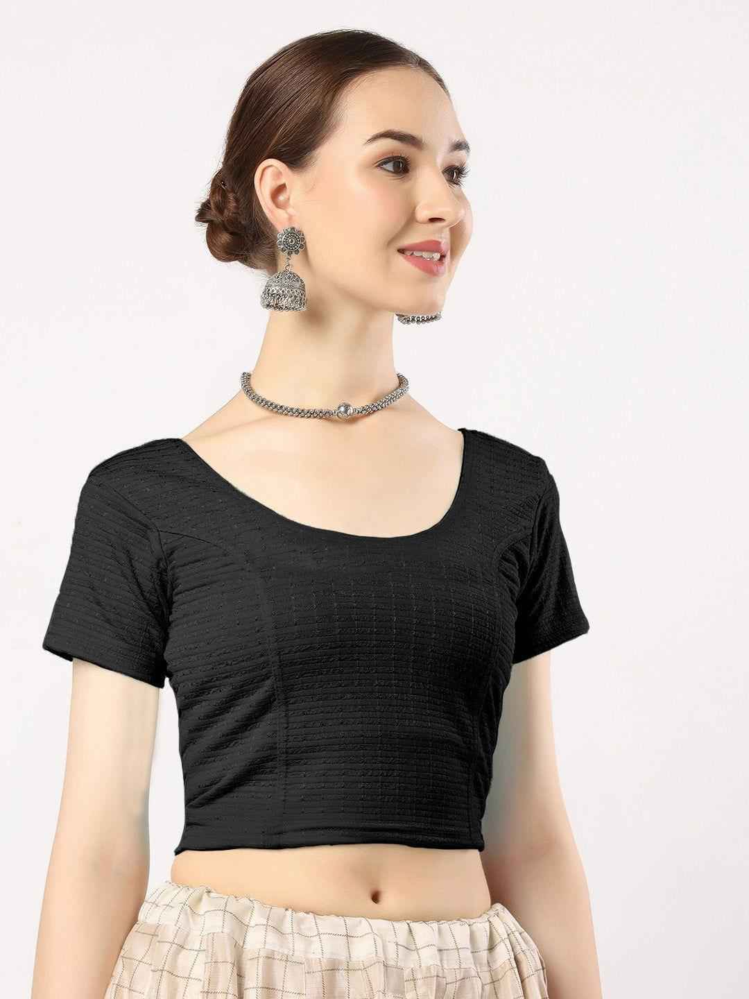 Stay On Trend with Finestfit Readymade Cap Sleeves Blouse for Women, Round Neckline 1502