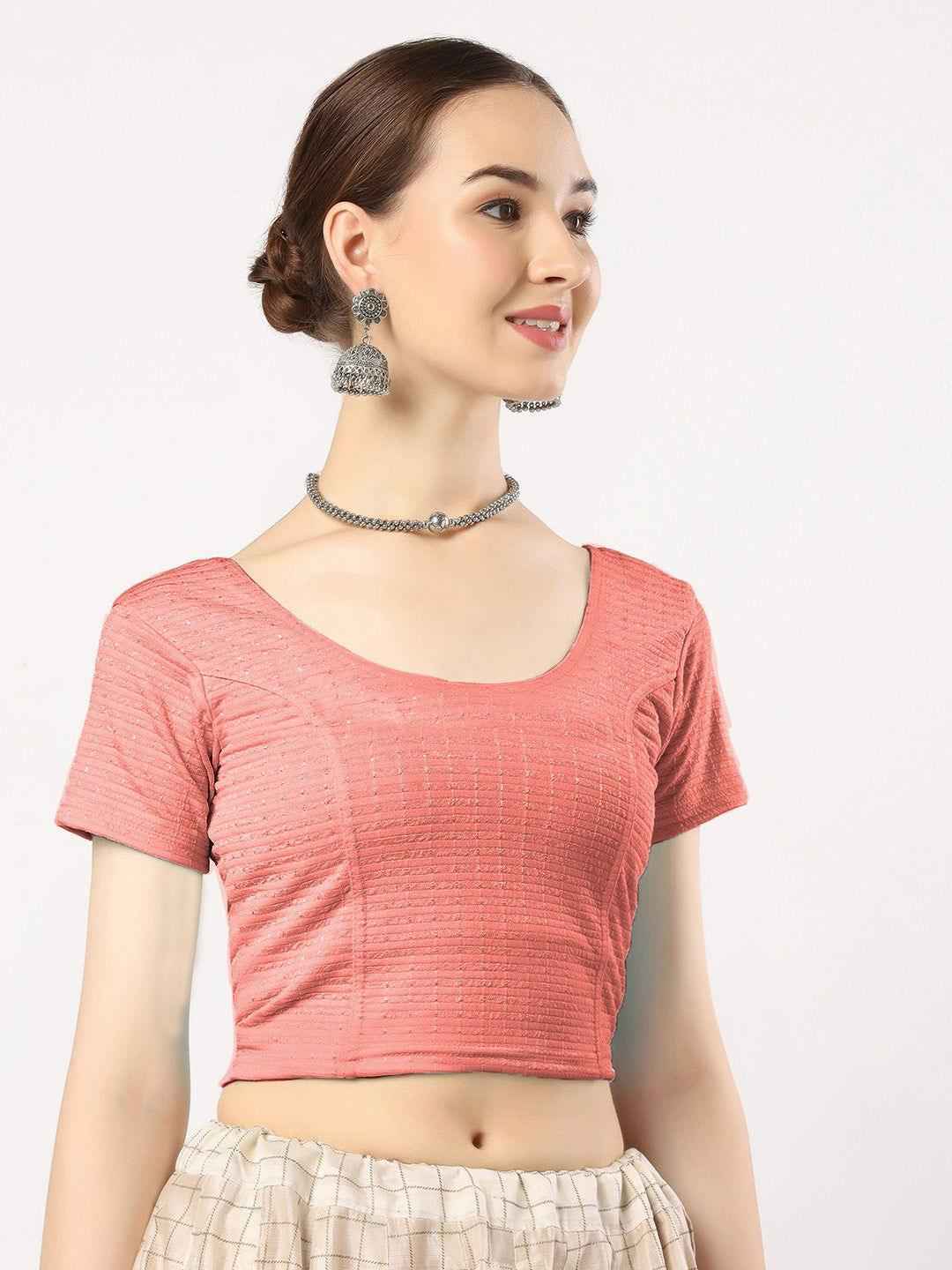 Stay On Trend with Finestfit Readymade Cap Sleeves Blouse for Women, Round Neckline 1502