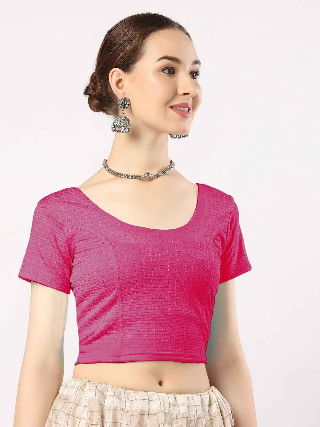 Stay On Trend with Finestfit Readymade Cap Sleeves Blouse for Women, Round Neckline 1502