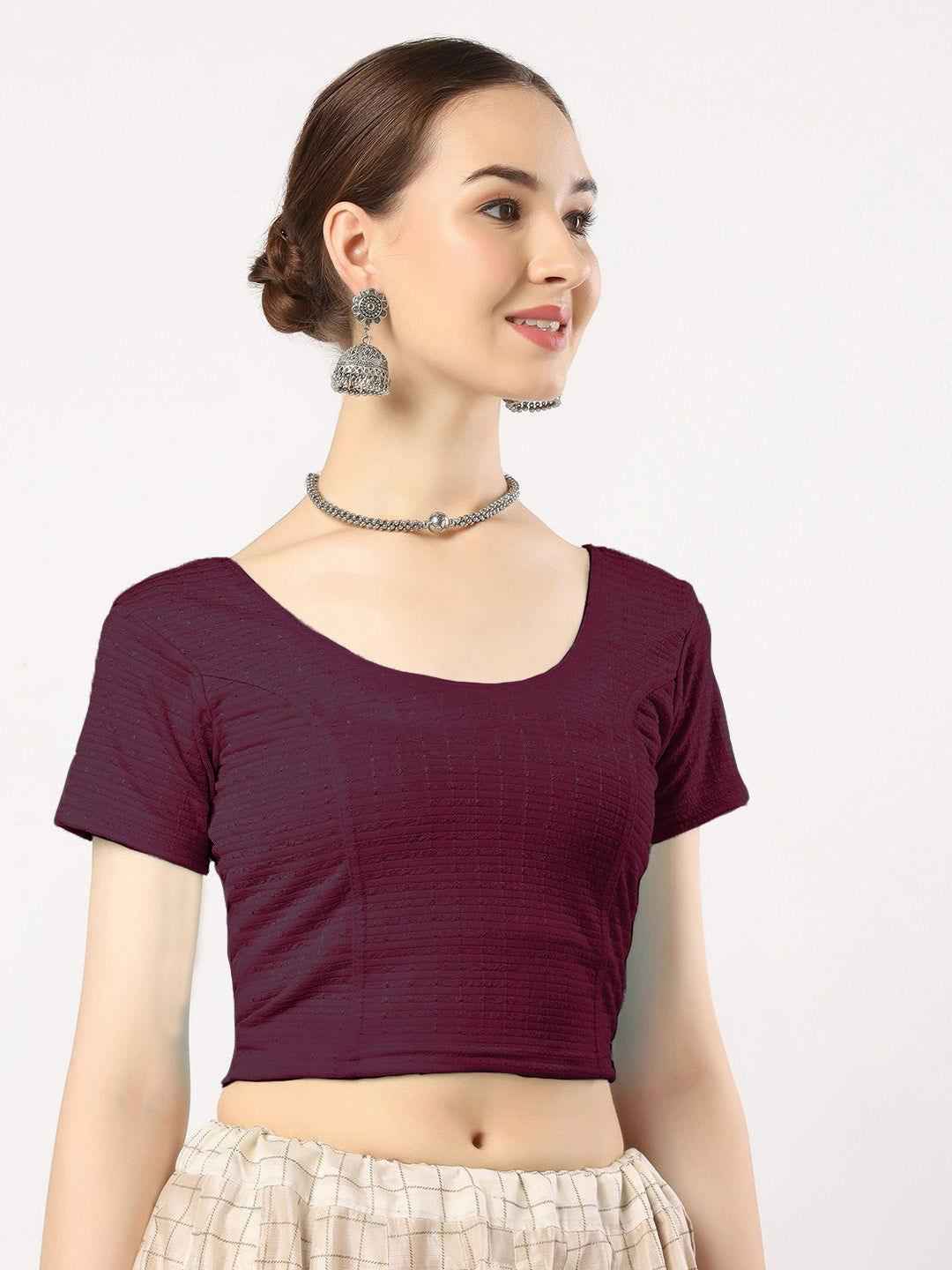 Stay On Trend with Finestfit Readymade Cap Sleeves Blouse for Women, Round Neckline 1502