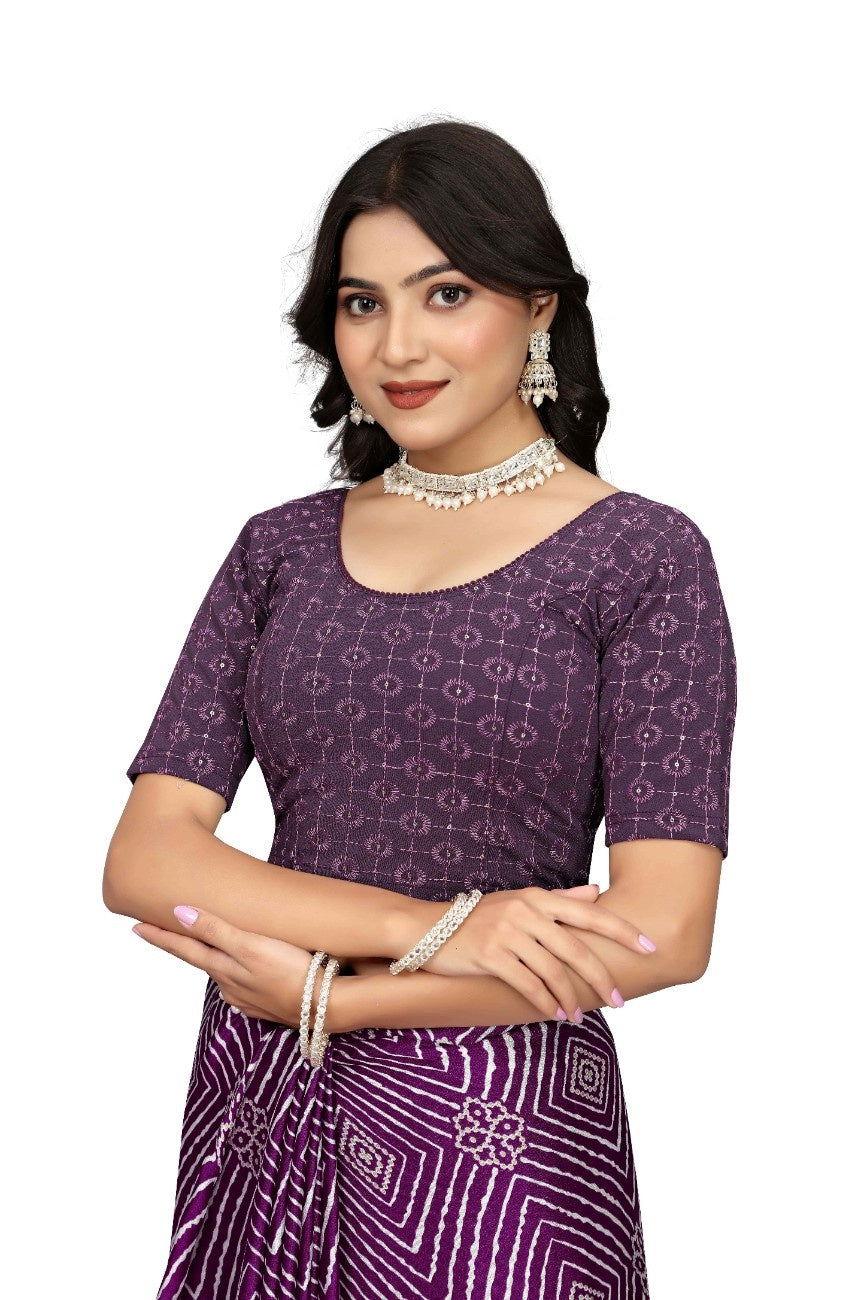 Stay On Trend: Latest Fashion Readymade Blouses for Women,round neckline with  elbow  sleeves.31003 