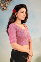 Stay On Trend: Latest Fashion Readymade Blouses for Women,round neckline ,elbow sleeves.29002