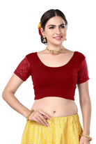 FINESTFIT Women's Cotton Lycra Stretchable Readymade Saree Blouse/Choli B-1010_New - FINESTFIT