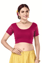 FINESTFIT Women's Cotton Lycra Stretchable Readymade Saree Blouse/Choli B-1010_New - FINESTFIT