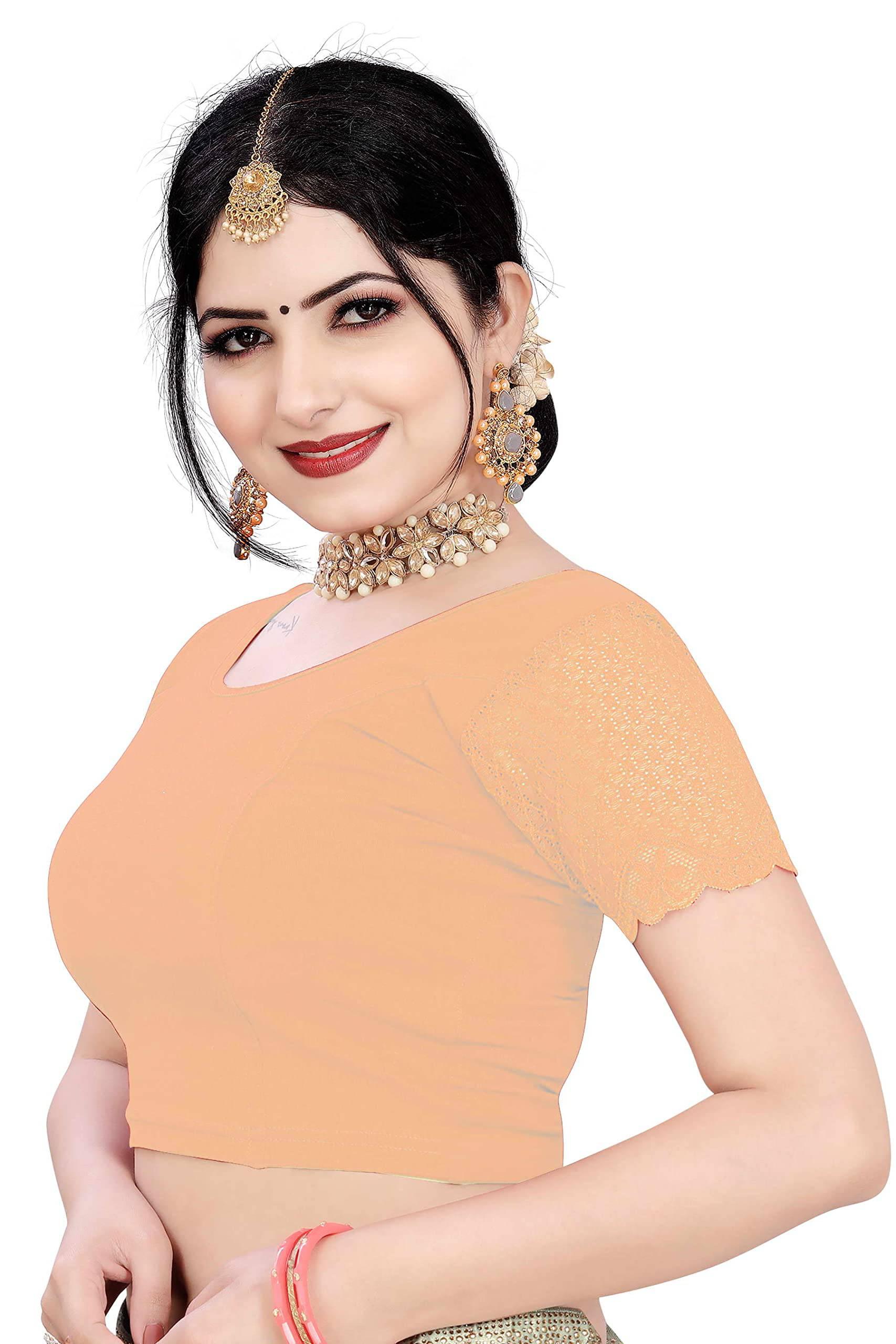 FINESTFIT Women's Cotton Lycra Stretchable Readymade Saree Blouse/Choli B-1010_New - FINESTFIT