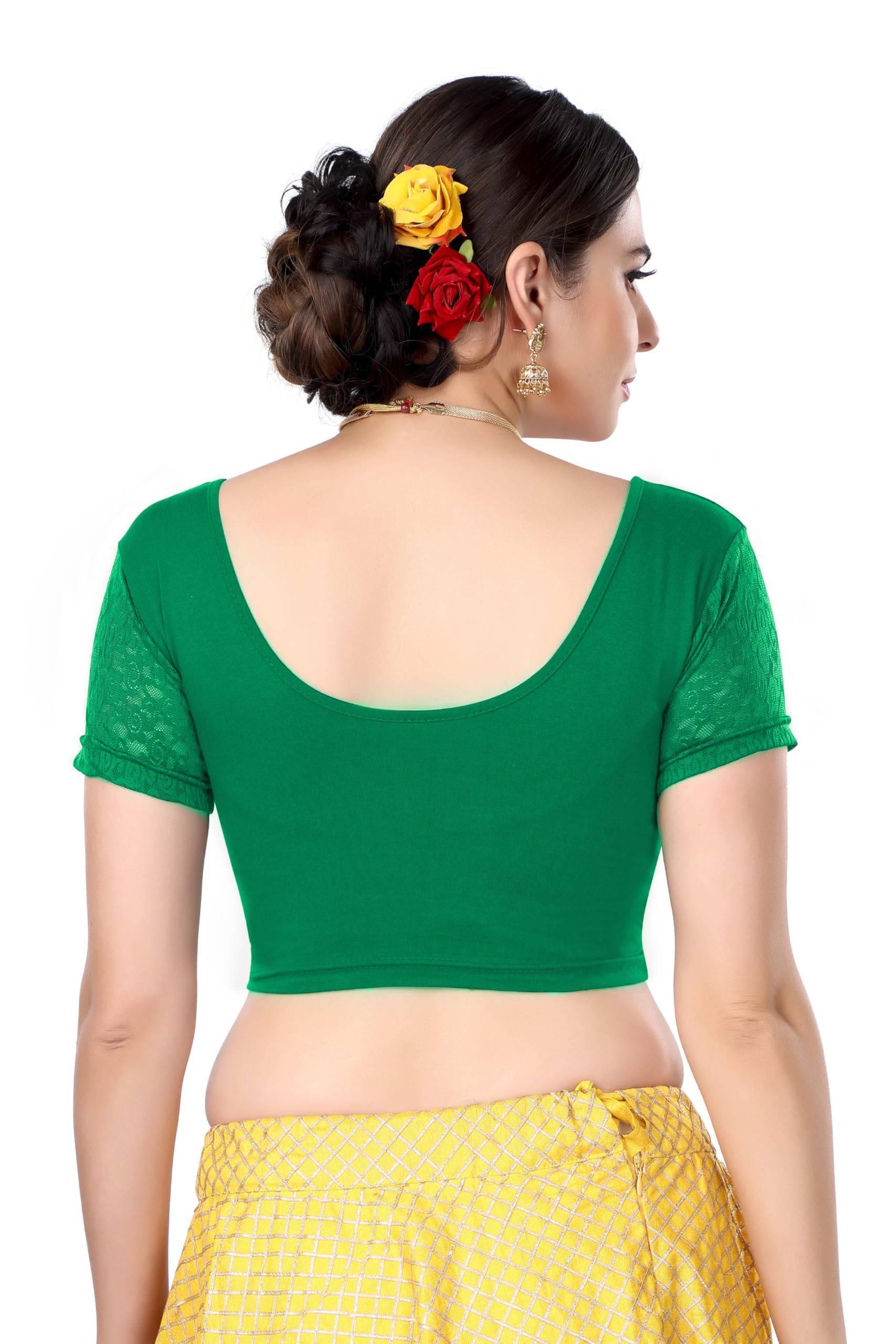 FINESTFIT Women's Cotton Lycra Stretchable Readymade Saree Blouse/Choli B-1010_New - FINESTFIT