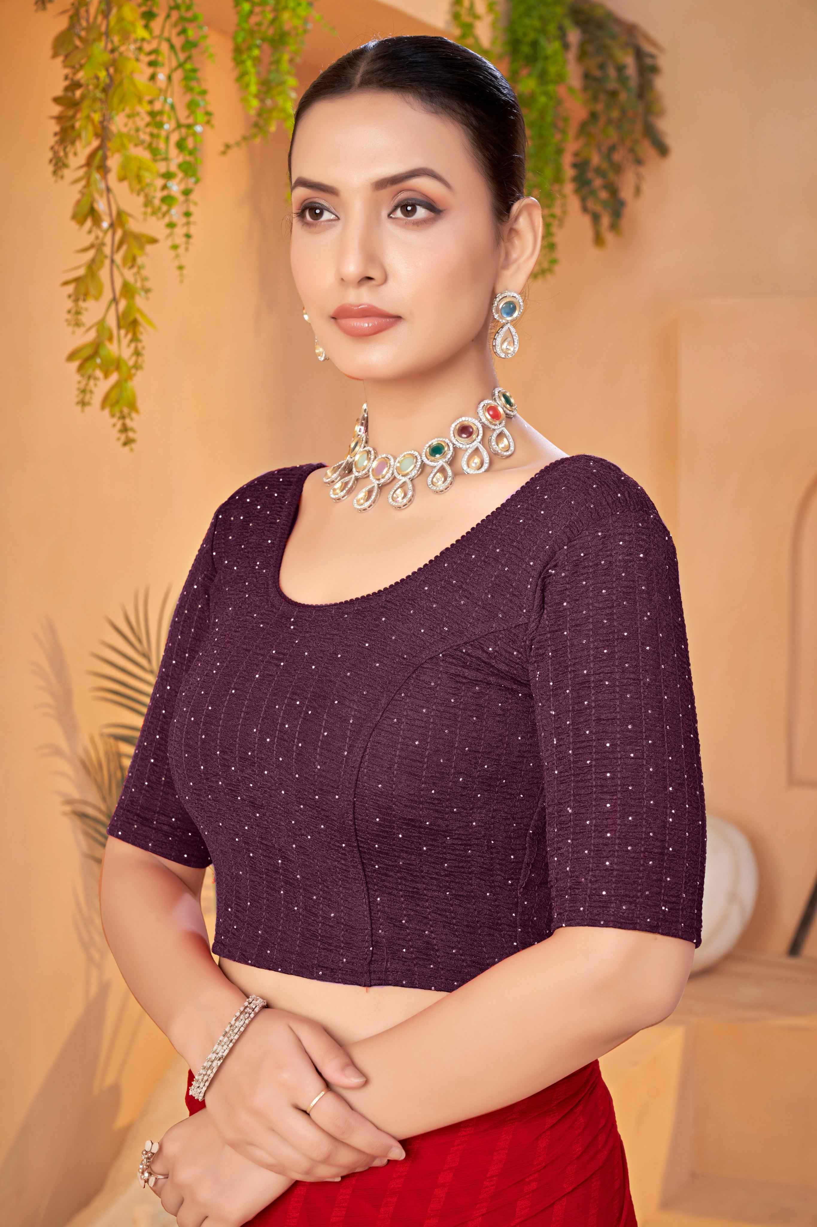 Stay On Trend with the Finestfit Readymade ,Round Neckline Elbow Sleeve Swarvosk All Over.320