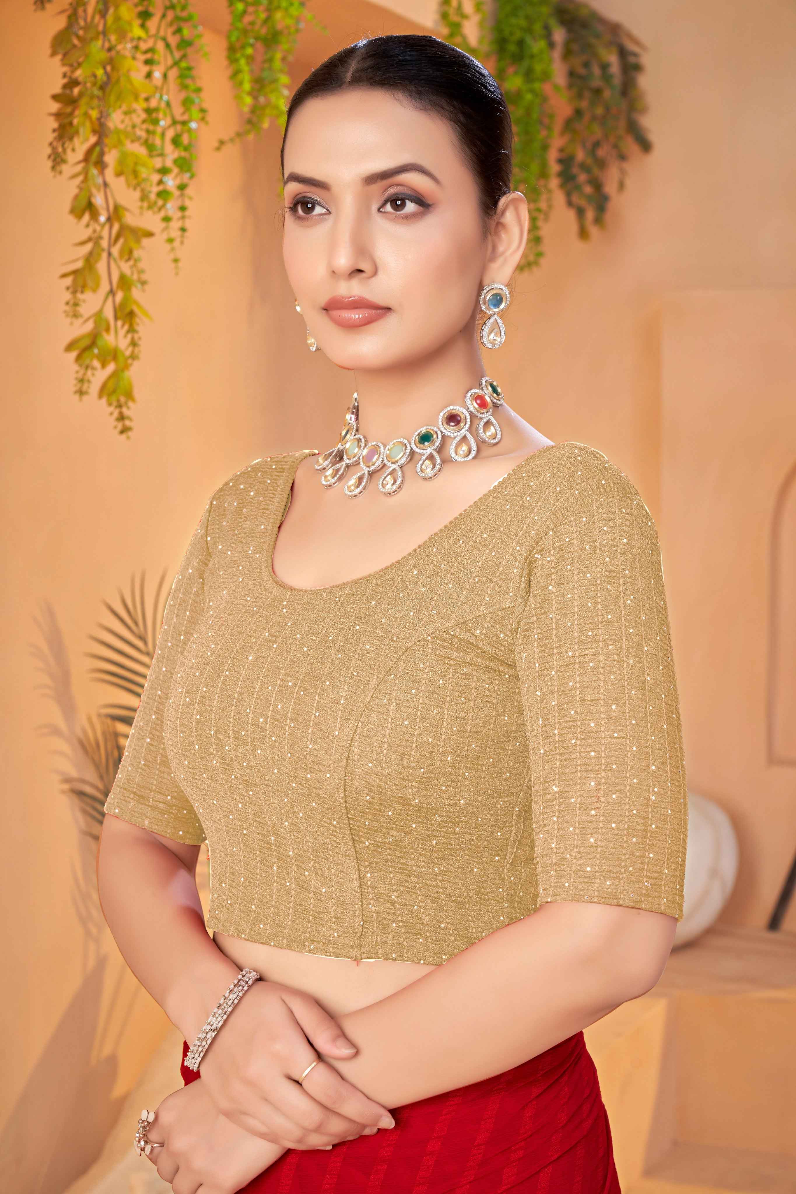 Stay On Trend with the Finestfit Readymade ,Round Neckline Elbow Sleeve Swarvosk All Over.320